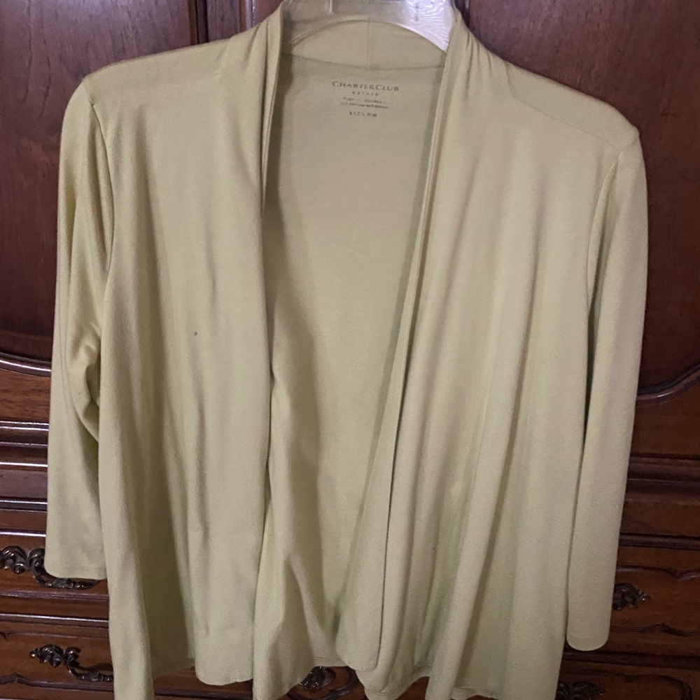 Charter Club Women's Light Yellow Cardigan